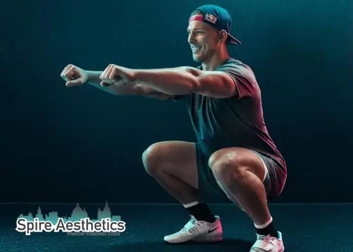 Image of man build leg muscle Northfield through exercise